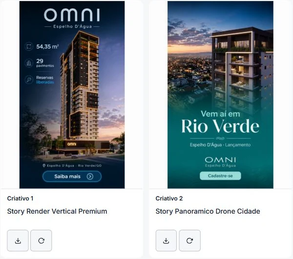 Peças criadas na galeria do app